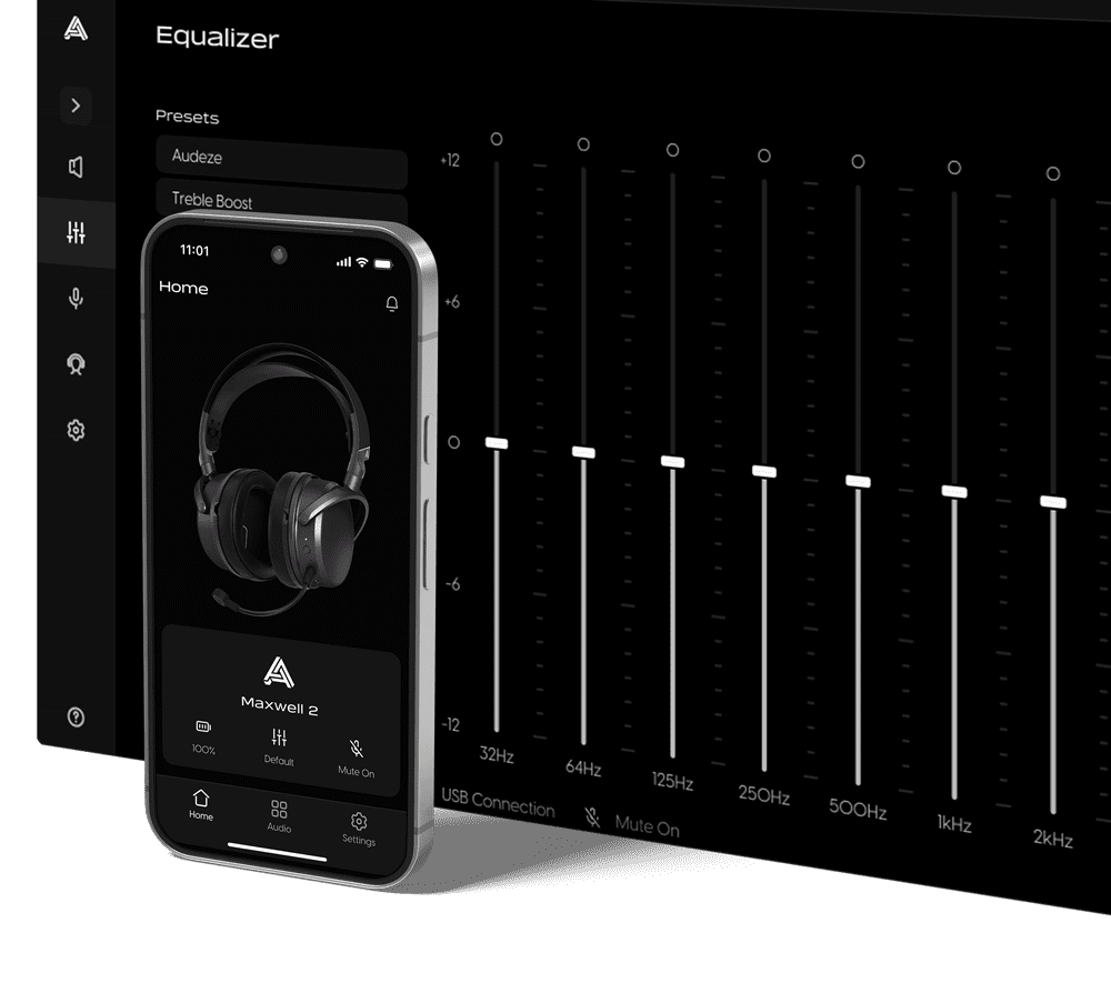 Imagen de la pantalla de la aplicación Audeze